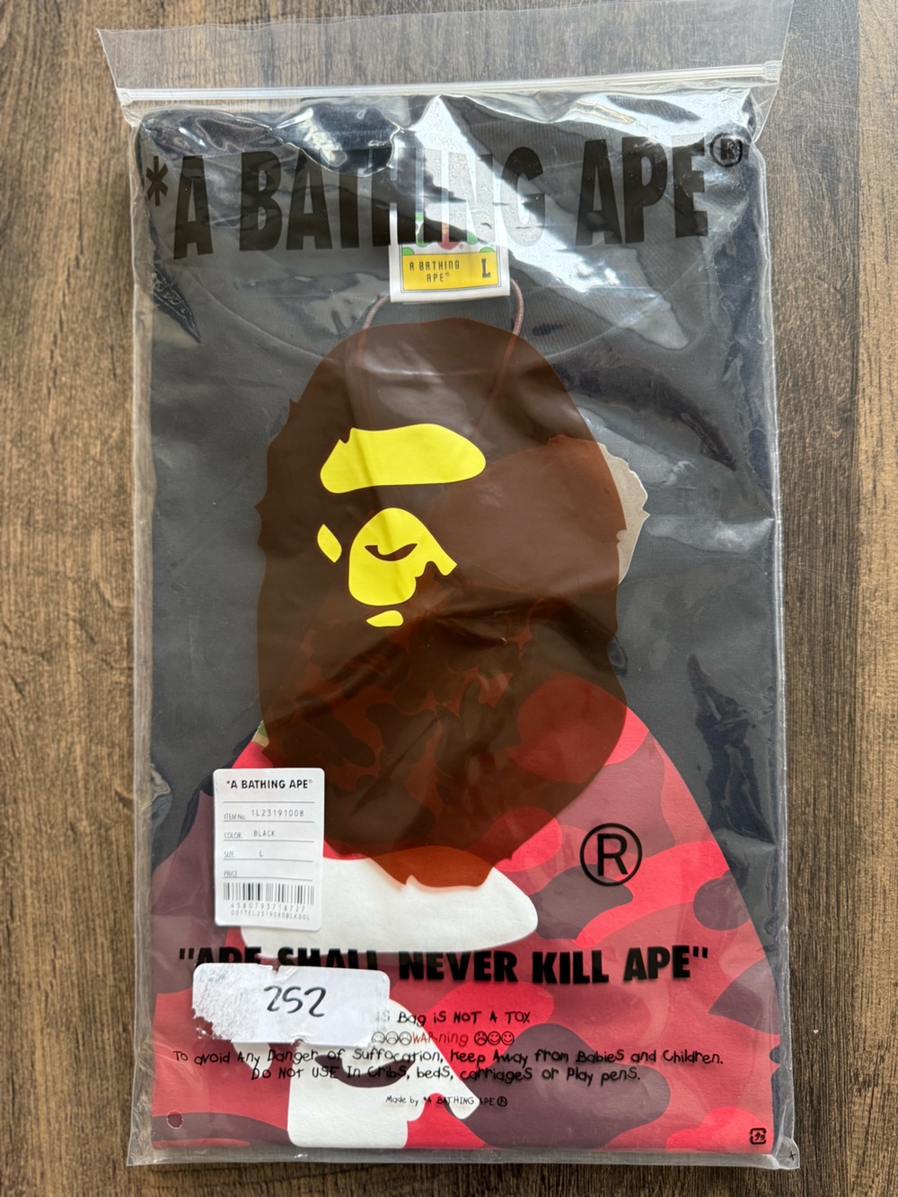 A Bathing Ape BAPE Head Graphic Tee - Black with Red Camo